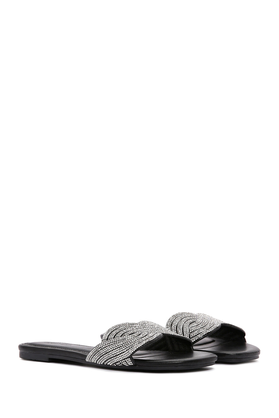 Women's Black Stone Slippers