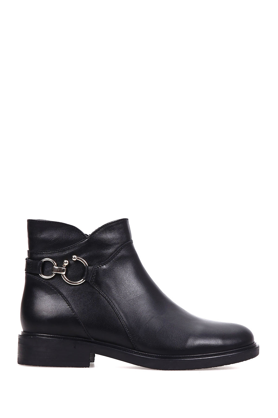 Women's Buckle Leather Boots 18WFD138318 | Derimod