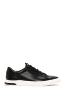 Men's Black Lace-up Thick-Sole Leather Sneaker | Derimod