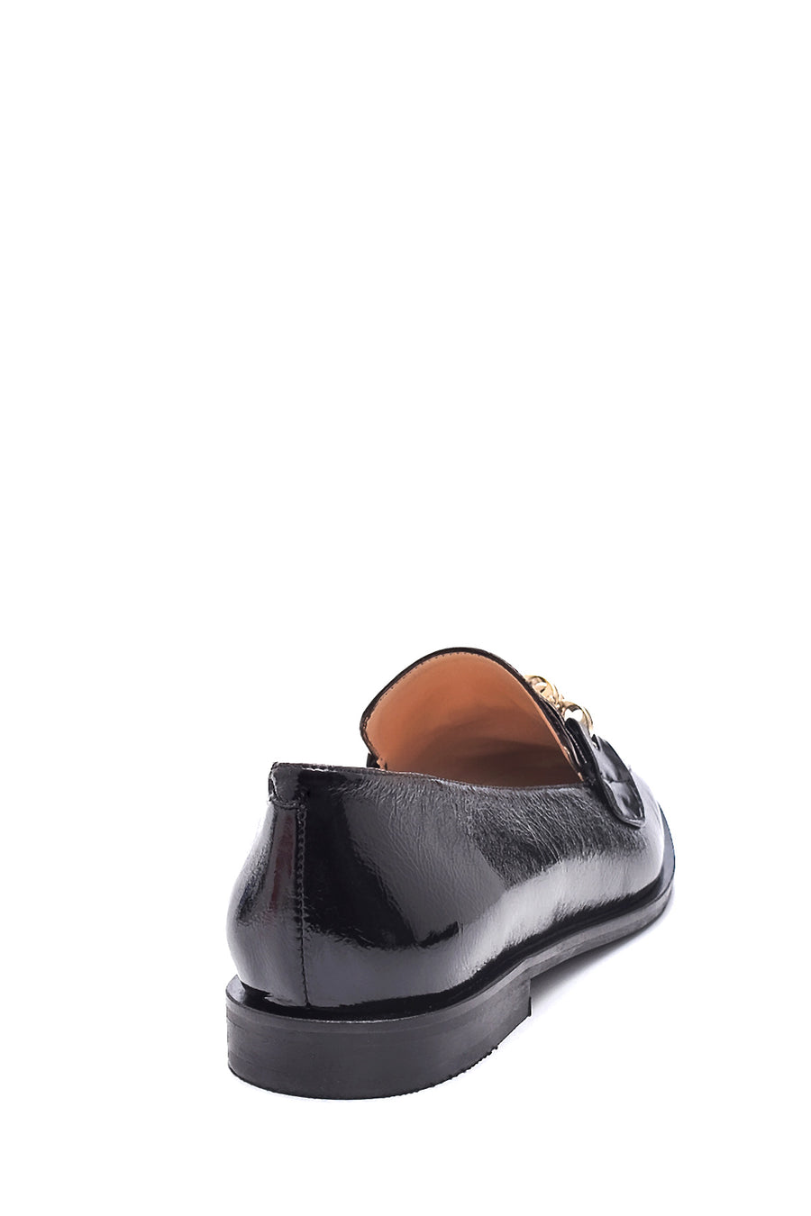 Kadın Deri Zincirli Rugan Loafer