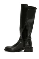 Women's Black Buckle Zippered Leather Boots | Derimod