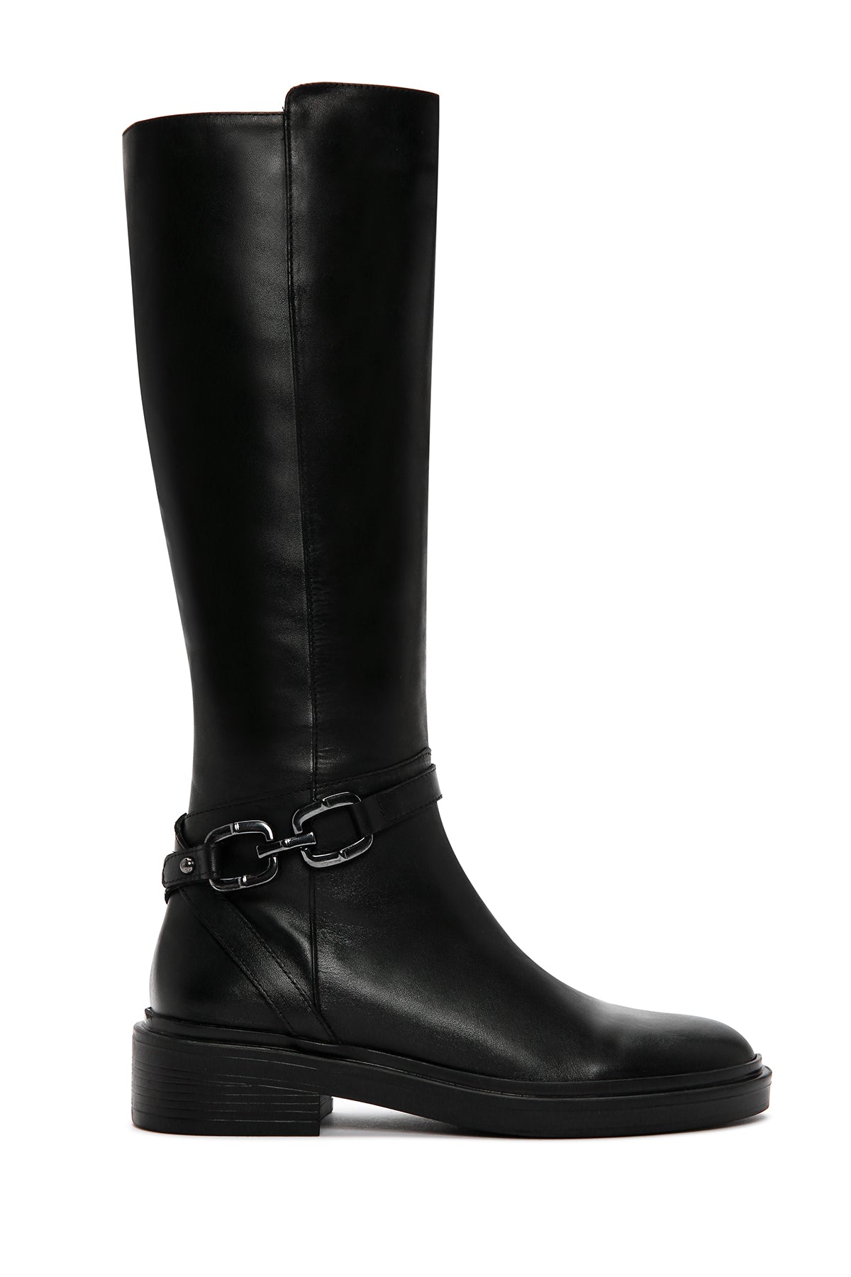 Women's Black Zippered Buckle Detailed Leather Casual Boots 24WFD161418 | Derimod