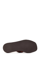 Women's Brown Leather Comfort Slippers | Derimod