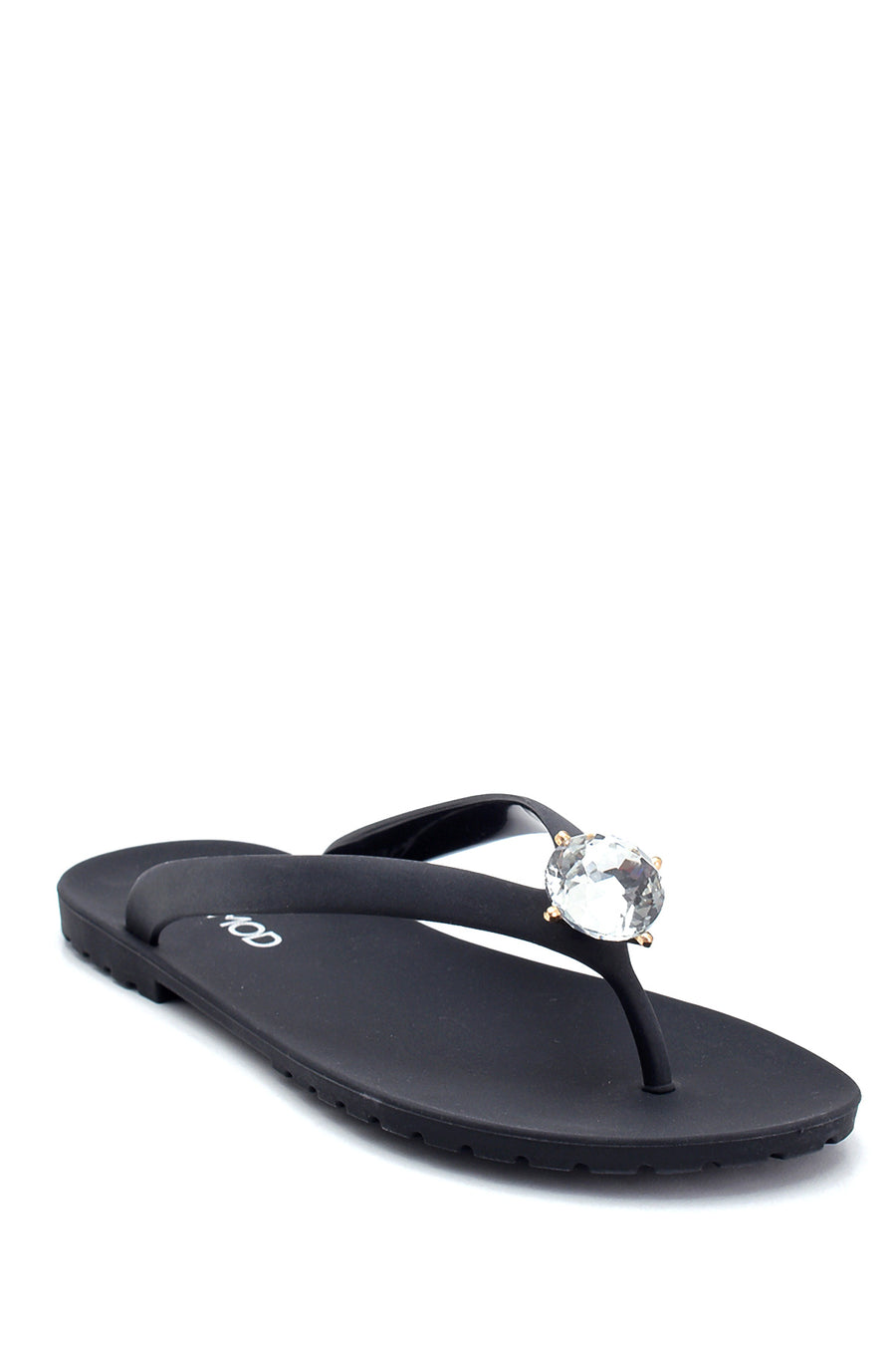Women's Flip Flops with Stone Detail