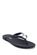 Women's Flip Flops with Stone Detail | Derimod