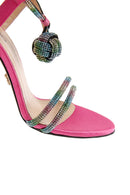 Women's Pink Stone Thin Heel Sandals | Derimod