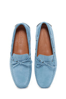 Men's Blue Suede Leather Casual Loafer | Derimod