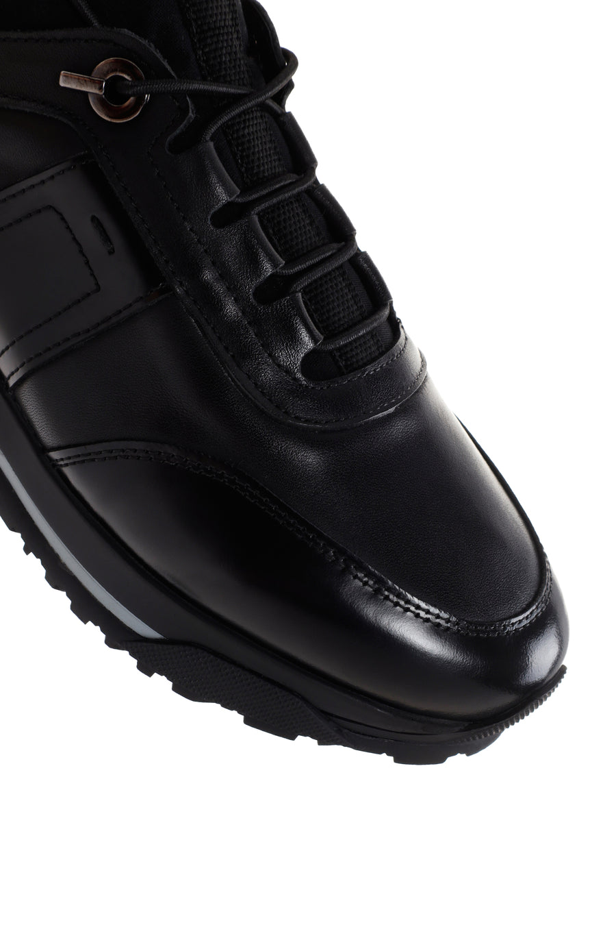 Men's Black Leather Casual Sneaker