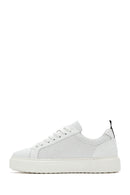 Men's White Lace-up Leather Sneaker | Derimod