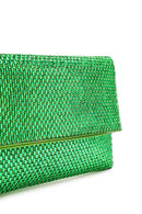 Women's Green Long Chain Strap Stoned Clutch Bag | Derimod