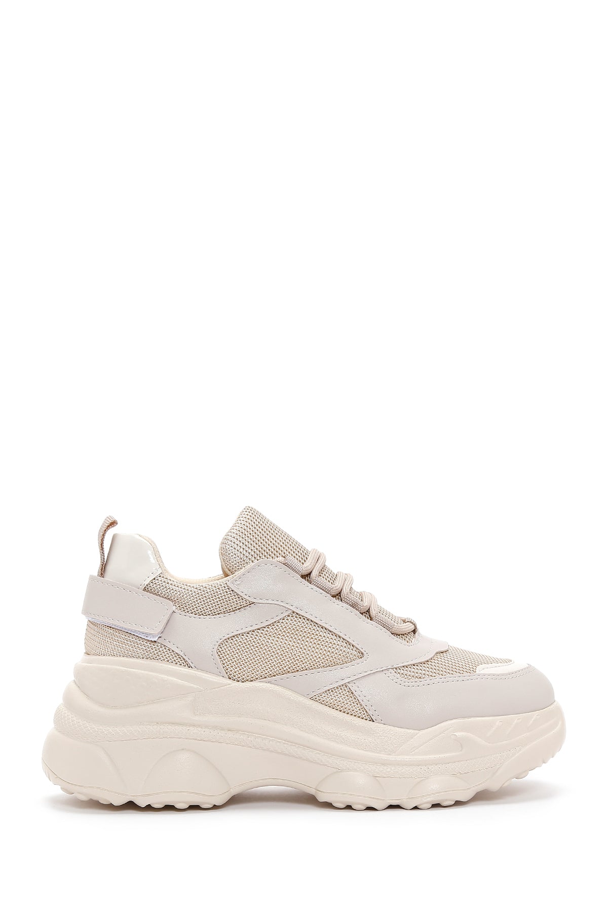 Kadın Bej Bağcıklı Kalın Tabanlı Sneaker 26PFE220114 | Derimod