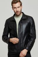 Bruno Men's Black Leather Jacket | Derimod