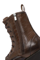 Women's Brown Leather Zippered Boots | Derimod