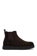 Male Brown Thick-Soled Suede Casual Chelsea Boots | Derimod