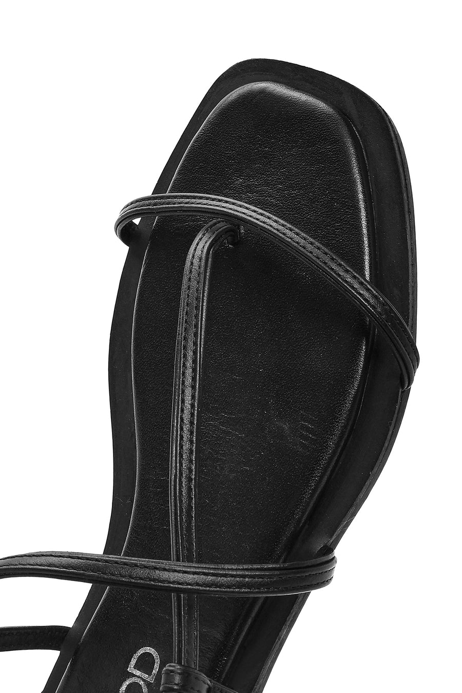 Women's Black Leather Flip-Flop Sandals