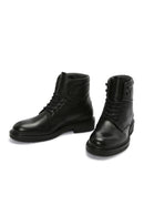 Men's Black Lace-Up Leather Boots | Derimod