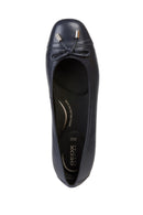 Geox Women's Navy Blue Annytah Leather Ballerinas | Derimod