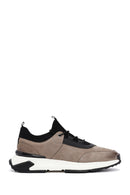 Erkek Vizon Bağcıklı Nubuk Deri Casual Sneaker | Derimod