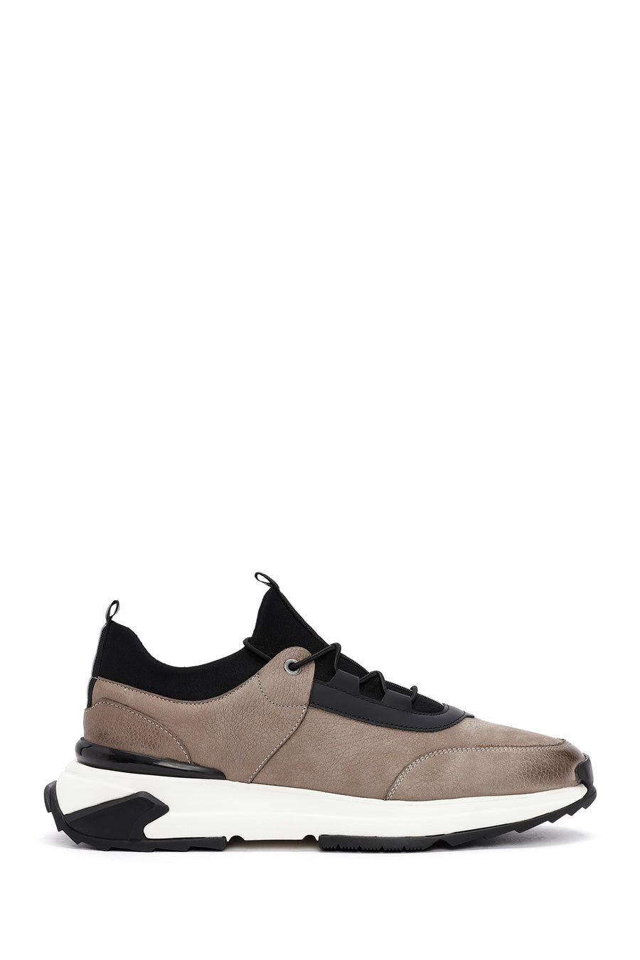 Erkek Vizon Bağcıklı Nubuk Deri Casual Sneaker 24WFD7227V3 | Derimod