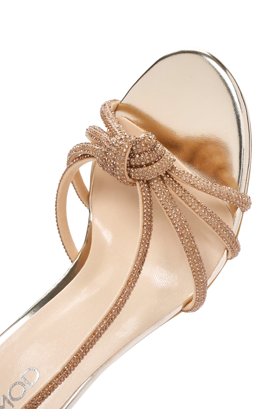 Women's Gold Stone Thin Heel Sandals