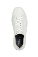 Geox Men's White Deiven Lace-Up Leather Casual Sneaker | Derimod