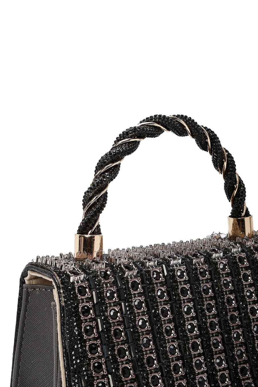 Women's Anthracite Long Strap Stone Mini Handbag