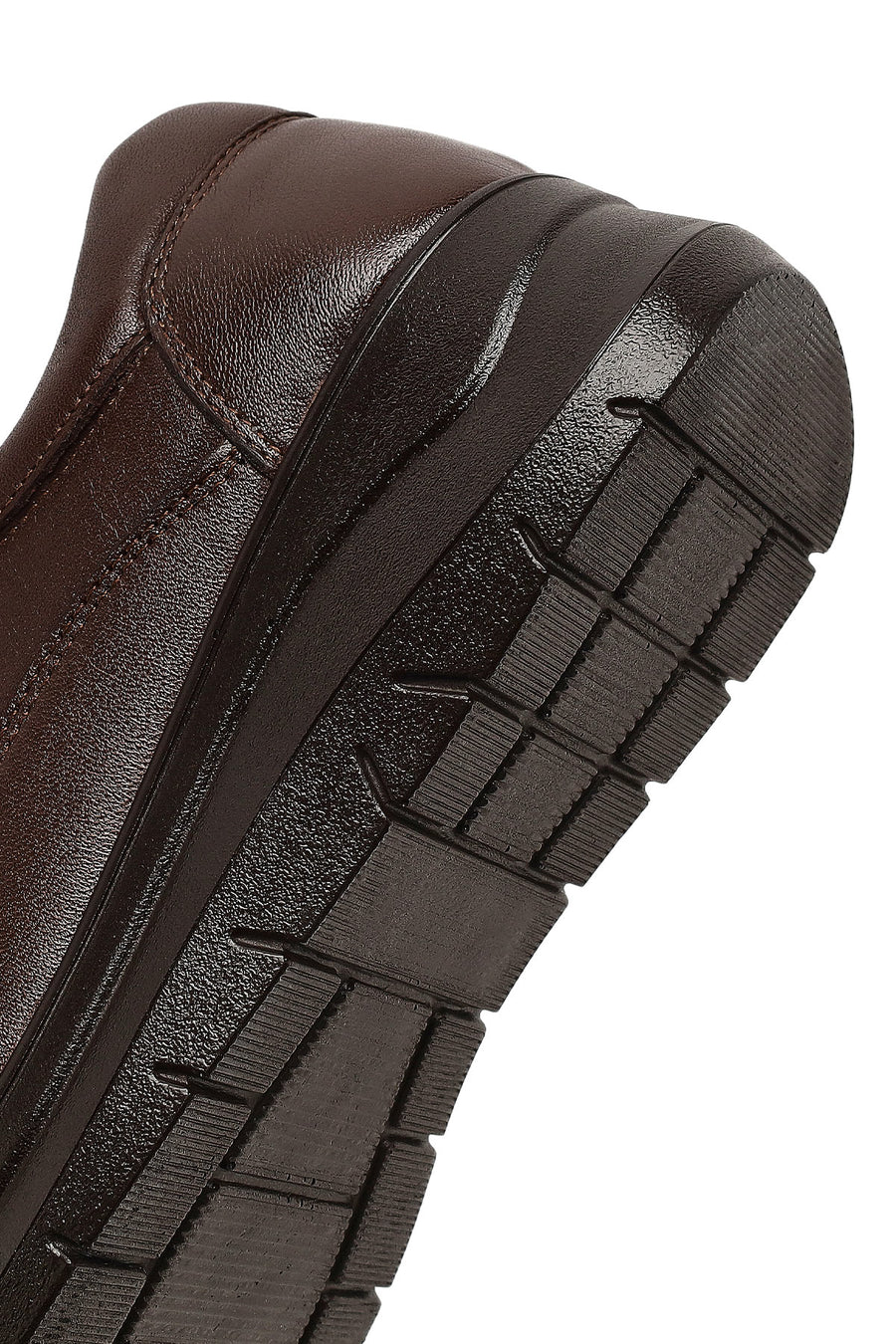 Woman Brown Lace-Up Thick-Soled Leather Sneaker