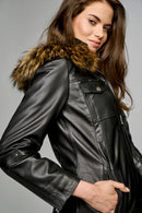 Carla Women's Leather Jacket | Derimod