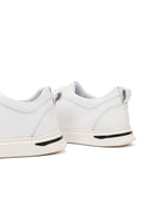 Men's White Lace-up Thick-Sole Leather Sneaker | Derimod