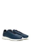 Erkek Lacivert Deri Sneaker | Derimod