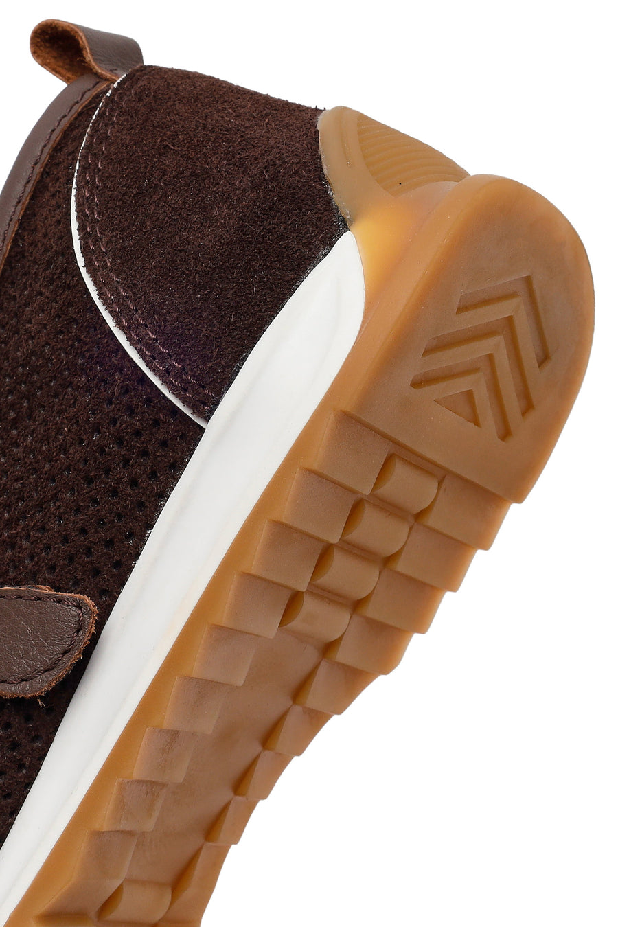 Women's Brown Strapped Suede Leather Ballet Flats