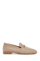 Women's Powder Buckle Detail Leather Masculine Loafer | Derimod