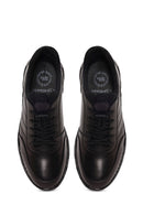Derimod Fly Male Black Lace-Up Thick-Soled Leather Casual Sneaker | Derimod
