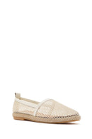 Women's Cream Leather Espadrilles | Derimod