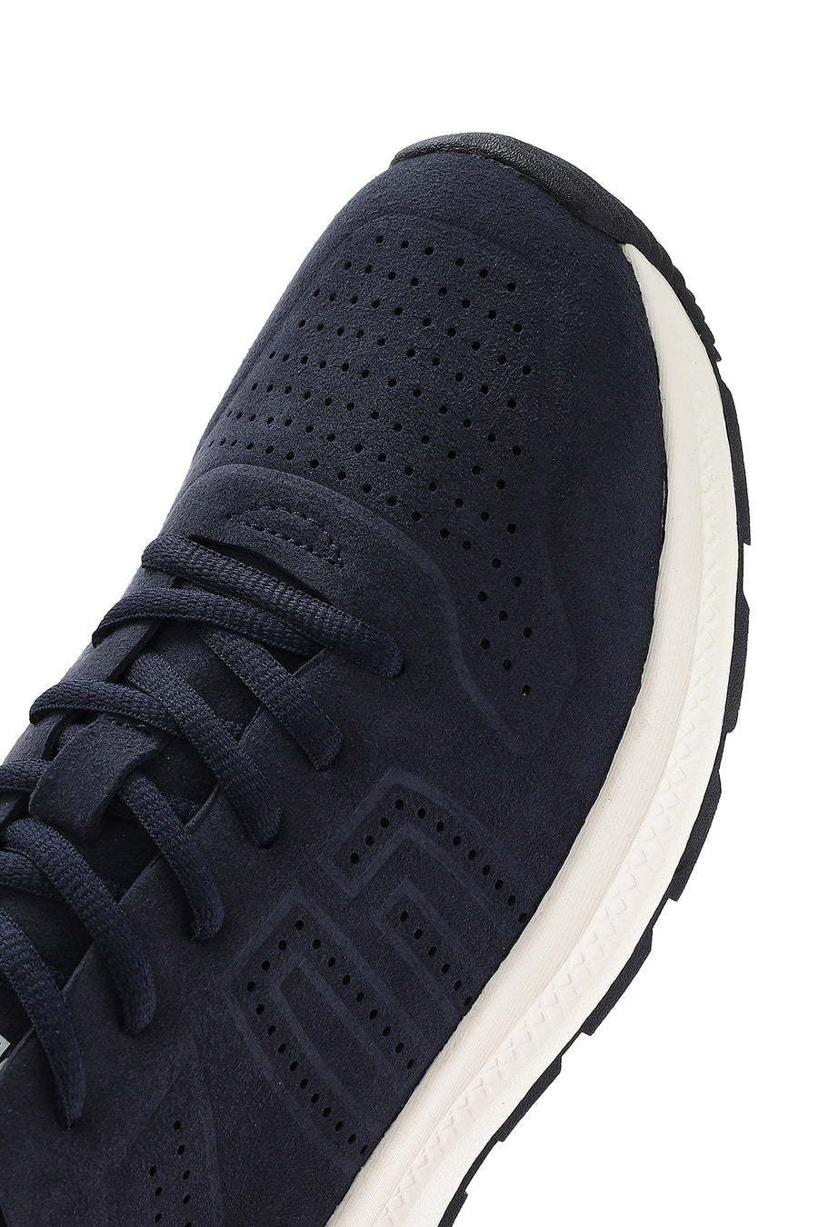 Erkek Lacivert Bağcıklı Nubuk Deri Sneaker