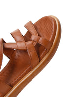 Women's Tan Leather Ankle Buckle Sandals | Derimod