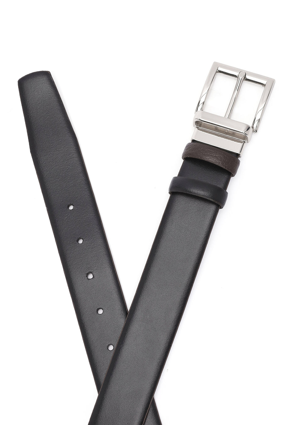 Men's Black Double Sided Leather Belt