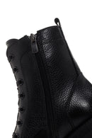 Women's Black Leather Zippered Heeled Boots | Derimod