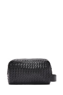 Men's Black Knitted Patterned Clutch Bag | Derimod