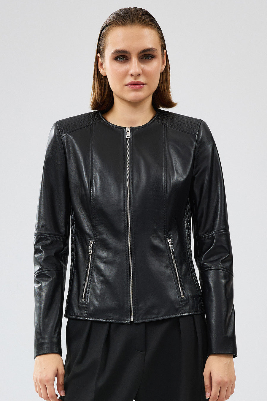 Irina Women's Black Leather Jacket
