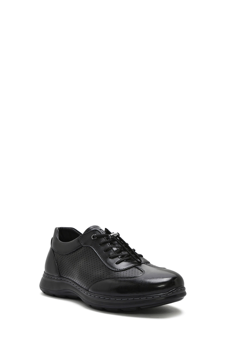 Men's Black Lace-up Leather Casual Shoes