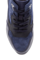 Men's Suede Detailed Leather Sneaker | Derimod