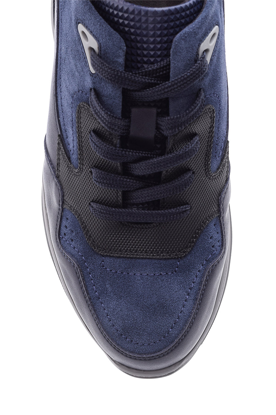 Erkek Süet Detaylı Deri Sneaker