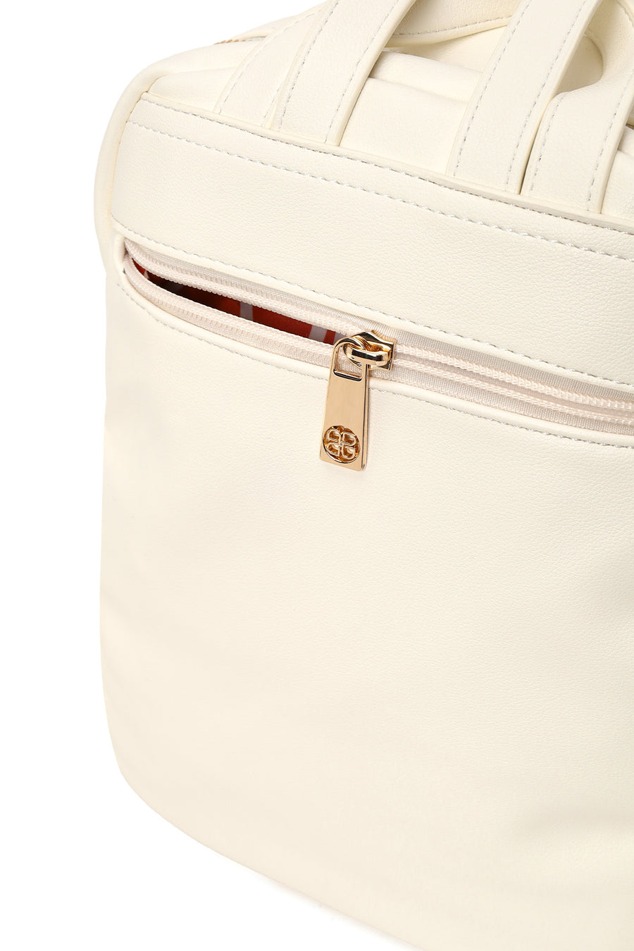 Woman Cream Printed Backpack