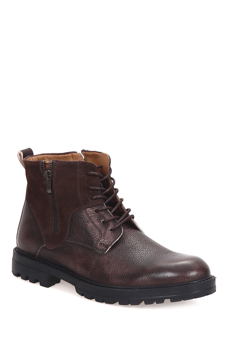 Men's Zippered Leather Boots