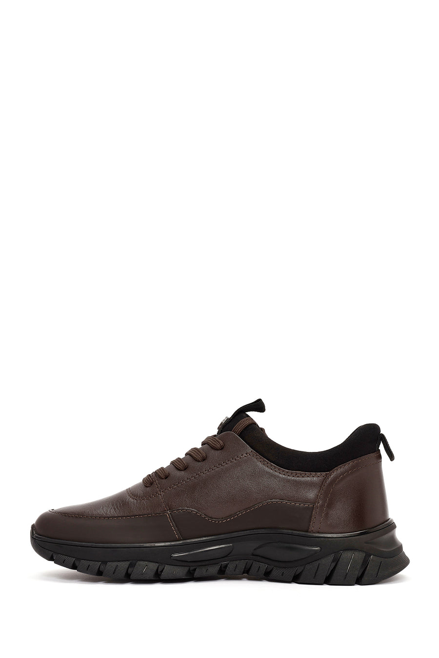 
Men's Brown Lace-Up Leather Sneaker
