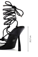 Women's Black Tie-Heeled Sandals | Derimod