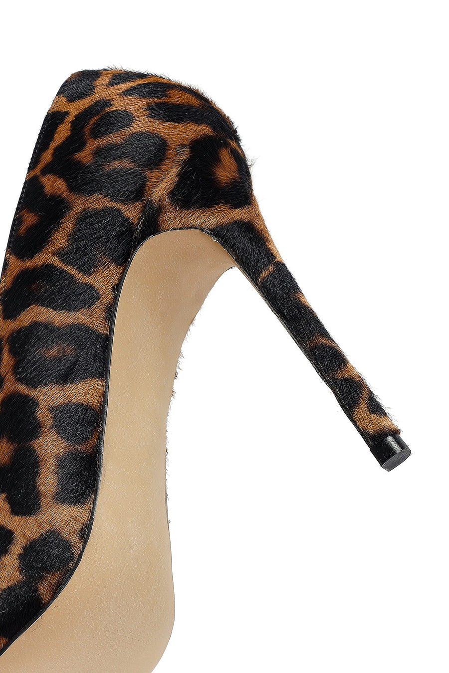 Kadın Leopar Yüksek İnce Topuklu Deri Stiletto