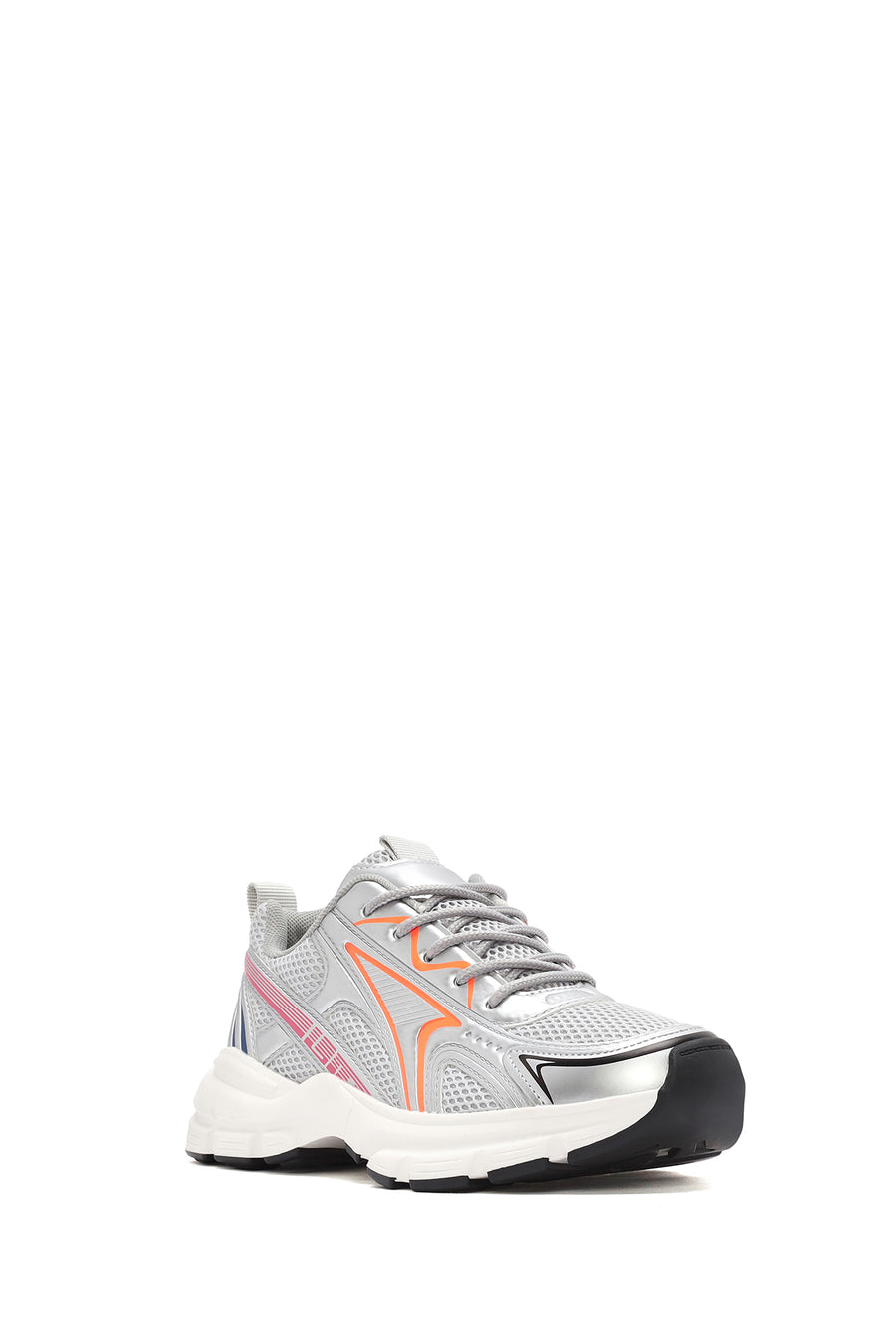 Women's Orange Chunky Sole Lace-Up Sneakers
