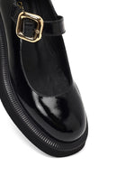 Woman Black Buckled Leather Shoes | Derimod